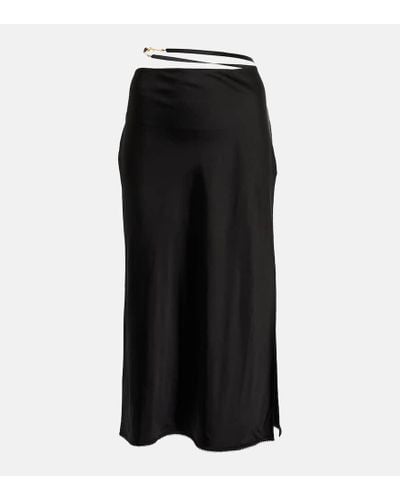 Jacquemus La Jupe Notte Satin Midi Skirt - Black