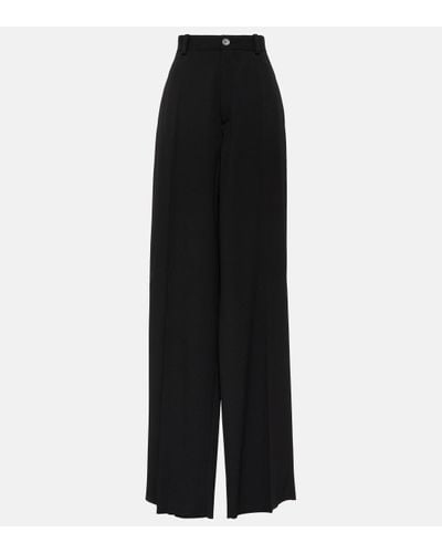 Balenciaga Hybrid Tailoring Wool Wide-leg Trousers - Black