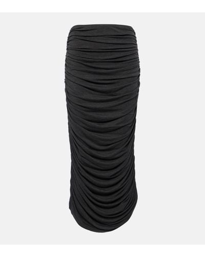 Norma Kamali Shirred Maxi Skirt - Black