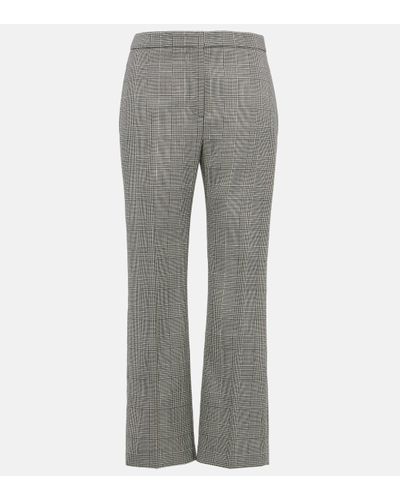 Alexander McQueen Prince Of Wales Checked Wool Slim Trousers - Grey