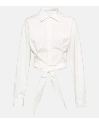 Ami Paris Camicia in cotone con fascia - Bianco