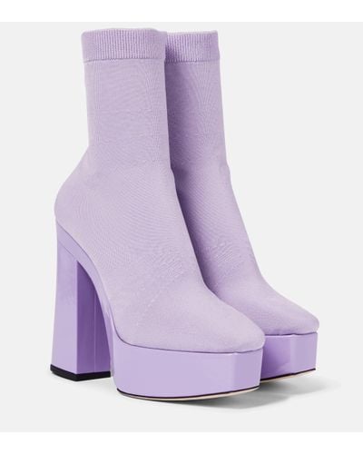 Jimmy Choo Giome Sock Ankle Boots - Purple