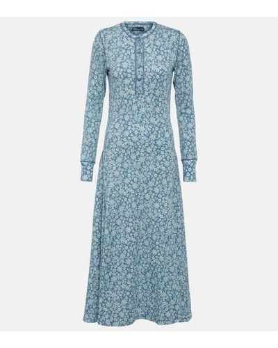Polo Ralph Lauren Floral Cotton Maxi Dress - Blue