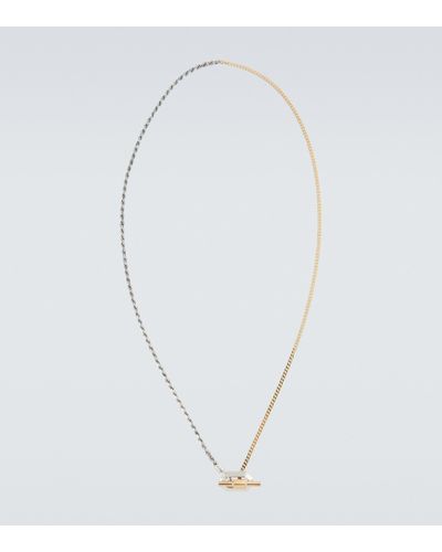 Bottega Veneta Facet 18kt Gold-plated And Sterling Silver Necklace - White