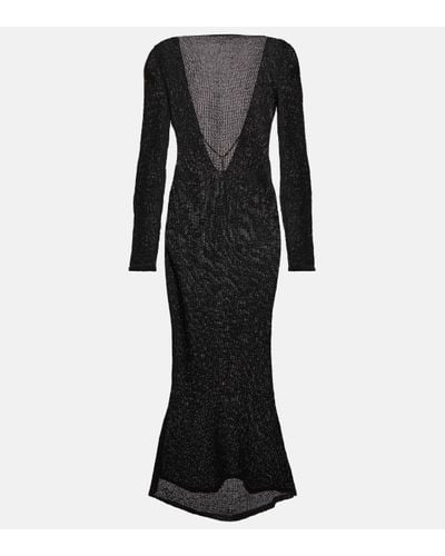 Tom Ford Open-back Embellished Maxi Dress - Black