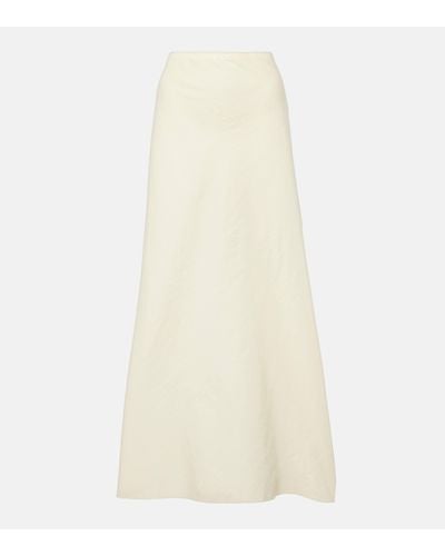 Khaite Mauva Silk And Cotton Maxi Skirt - White