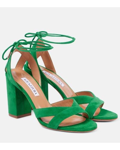 Aquazzura Very Ari 85 Suede Sandals - Green