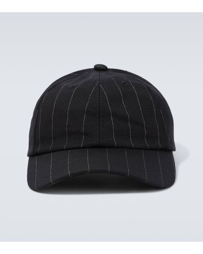 Dries Van Noten Pinstriped Wool Baseball Cap - Black