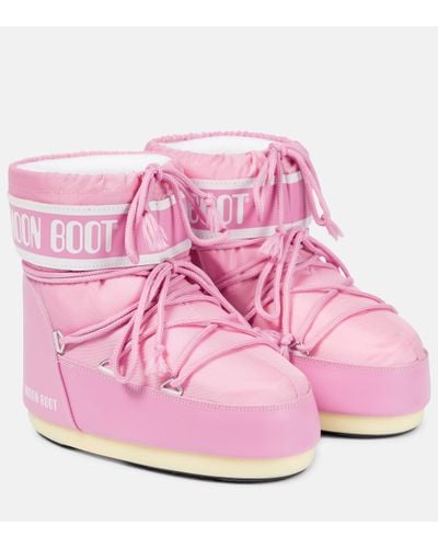 Moon Boot Icon Low 2 Lace-up Nylon Ankle Snow Boots - Pink