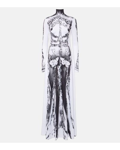 Jean Paul Gaultier Vestido de fiesta Dentelle trompe l'oeil - Blanco