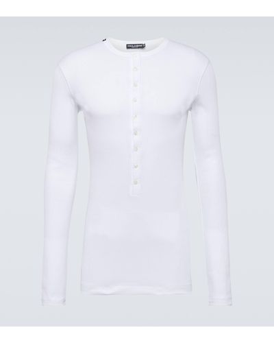 Dolce & Gabbana Chemise Henley Re-Edition en coton - Blanc