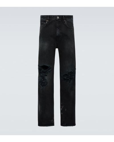 Balenciaga Jeans rectos con rotos - Negro