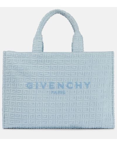 Givenchy Shopper G-Tote Medium 4G Plage aus Frottee - Blau