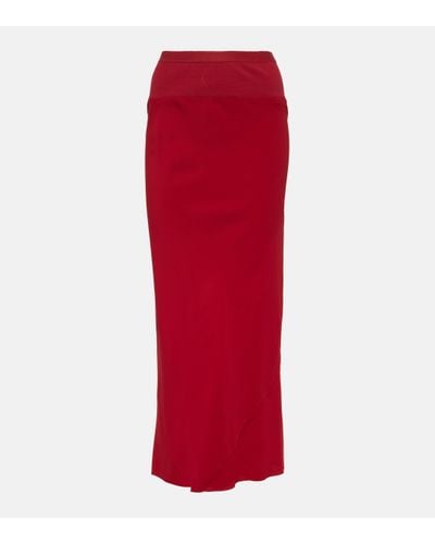 Rick Owens Jupe midi a taille haute - Rouge
