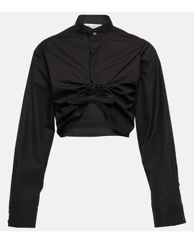 Alaïa Camisa de algodon cropped - Negro