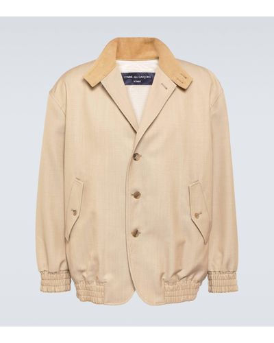 Comme des Garçons Wool And Mohair Twill Jacket - Natural