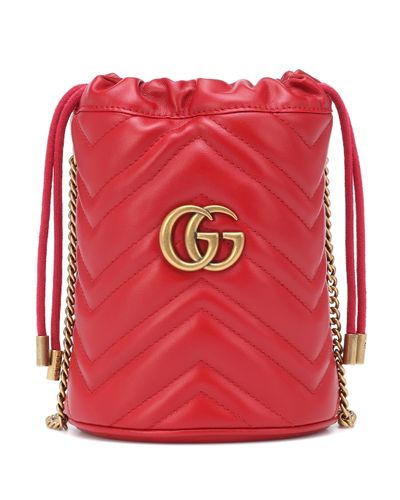 Gucci Bolso bombonera GG Marmont mini - Rojo