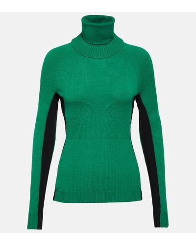 3 MONCLER GRENOBLE Jersey de cuello alto de mezcla de lana - Verde