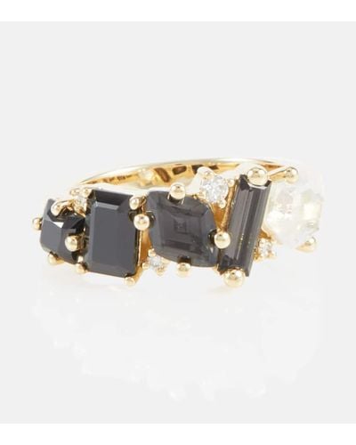 Suzanne Kalan Nadima Glimmer 14kt Gold Ring With Quartz And Diamonds - White