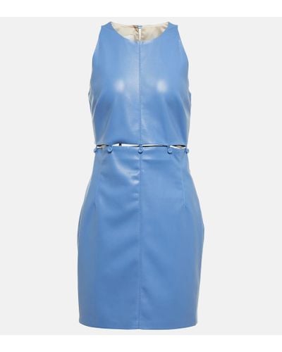 Nanushka Vestido corto Layan de piel sintetica - Azul