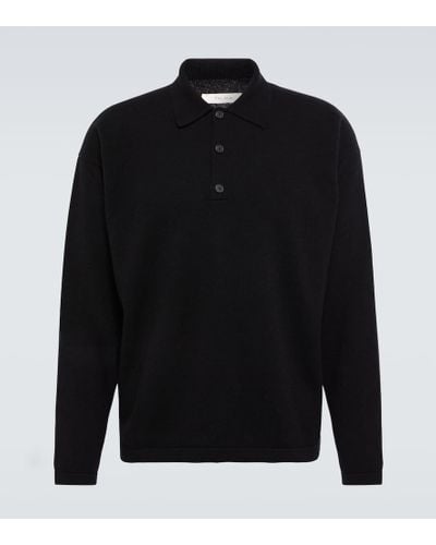The Row Djon Cashmere Polo Sweater - Black