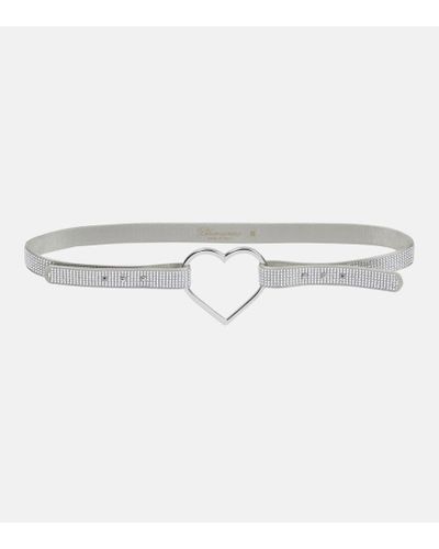 Blumarine Heart Crystal-embellished Belt - Natural