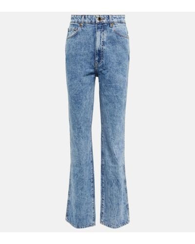 Khaite High-Rise Straight Jeans Danielle - Blau