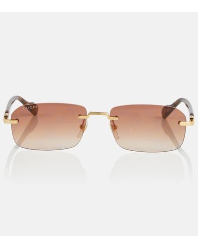 Gucci GG Rectangular Sunglasses - Brown