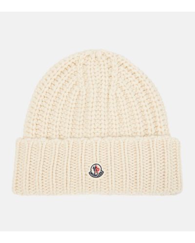 Moncler Wool And Cashmere Beanie - Natural