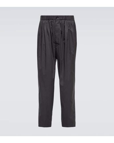 Lemaire Pantalones plisados de algodon - Gris