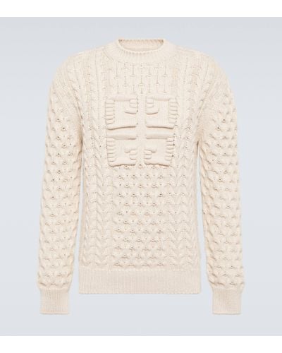 Givenchy 4g Cable-knit Cotton-blend Jumper - White