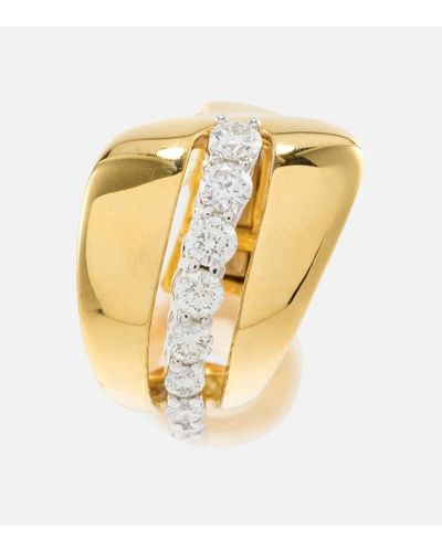YEPREM Einzelner Clip-Ohrring Whisper aus 18kt Gelbgold mit Diamanten - Mettallic