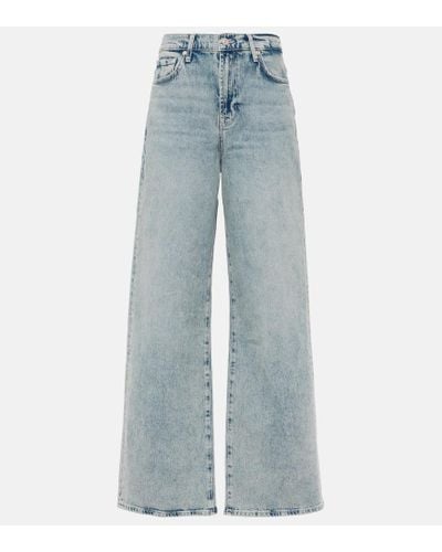7 For All Mankind High-Rise Wide-Leg Jeans Scout - Blau