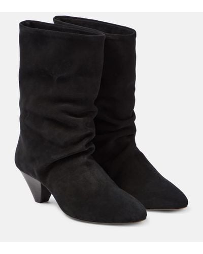 Isabel Marant Reachi Suede Ankle Boots - Black