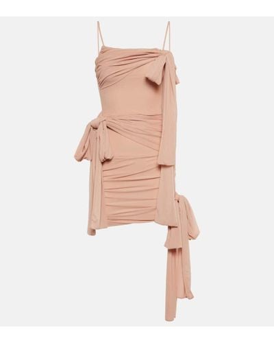 Blumarine Ruched Jersey Minidress - Pink