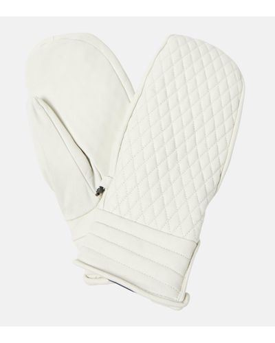 Fusalp Athena Quilted Leather Mittens - White
