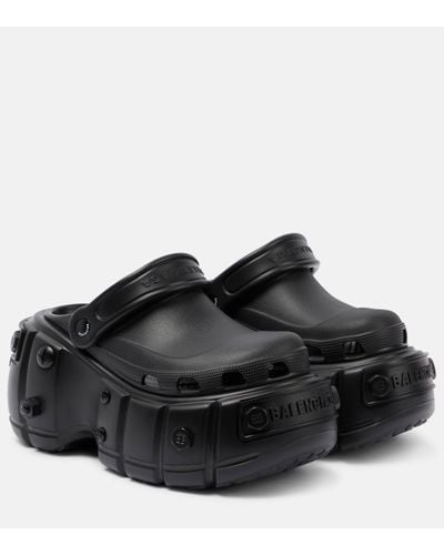 Balenciaga X Crocs – Mules Hardcrocs a plateforme - Noir