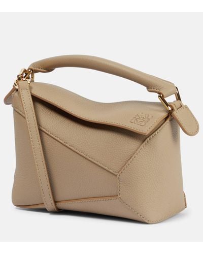 Loewe Puzzle Edge Mini Leather Shoulder Bag - Brown