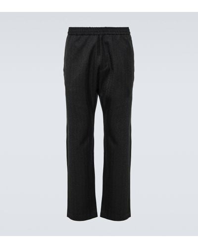 Barena Mid-rise Wool Trousers - Black