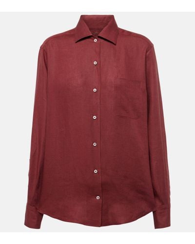 Loro Piana Neo Andre Linen Shirt - Red