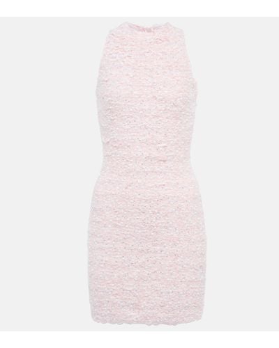 Balmain Beaded Tweed Minidress - Pink