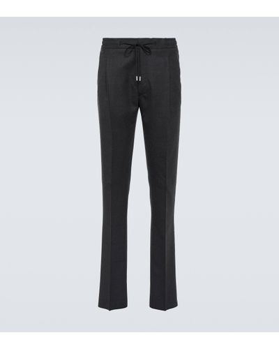 Lardini Wool-blend Slim Trousers - Blue