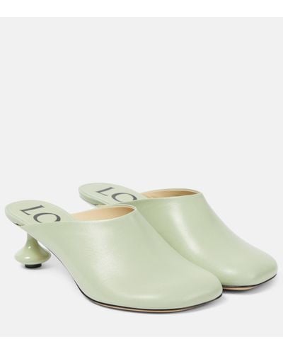 Loewe Toy Leather Mules - Green