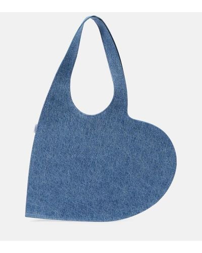 Coperni Tote Heart Mini aus Denim - Blau