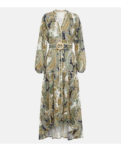 Veronica Beard Kadar Printed Linen Midi Dress - Multicolour