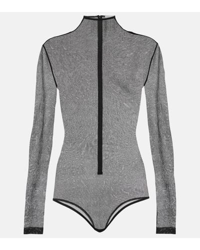 Ferragamo Silk Bodysuit - Gray