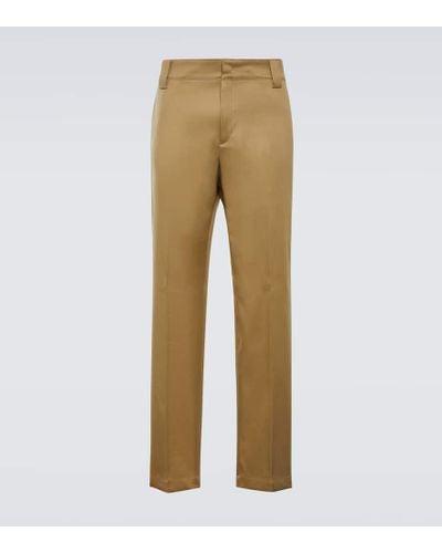 Valentino Cotton Gabardine Straight Pants - Natural
