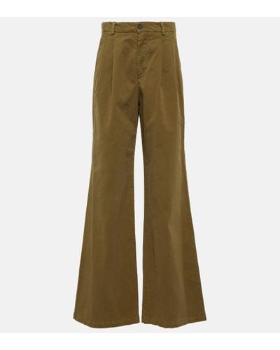 Nili Lotan Pantalon ample Flavie en coton et lin - Vert