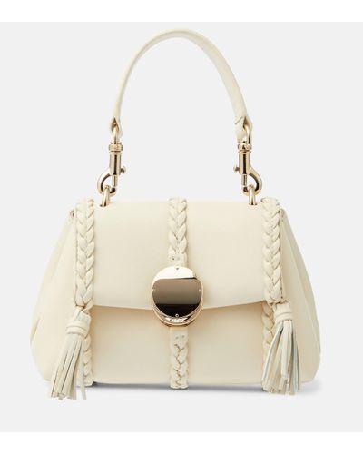 Chloé Penelope Mini Leather Shoulder Bag - Natural