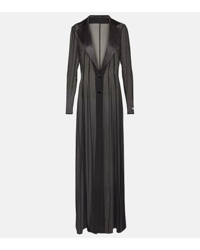 Dolce & Gabbana Silk Chiffon Duster Coat - Black